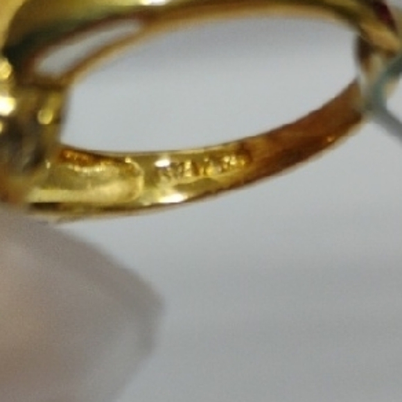 New 925 Sterling Silver Yellow W Sapphires Ring Sz 7 - Picture 11 of 13